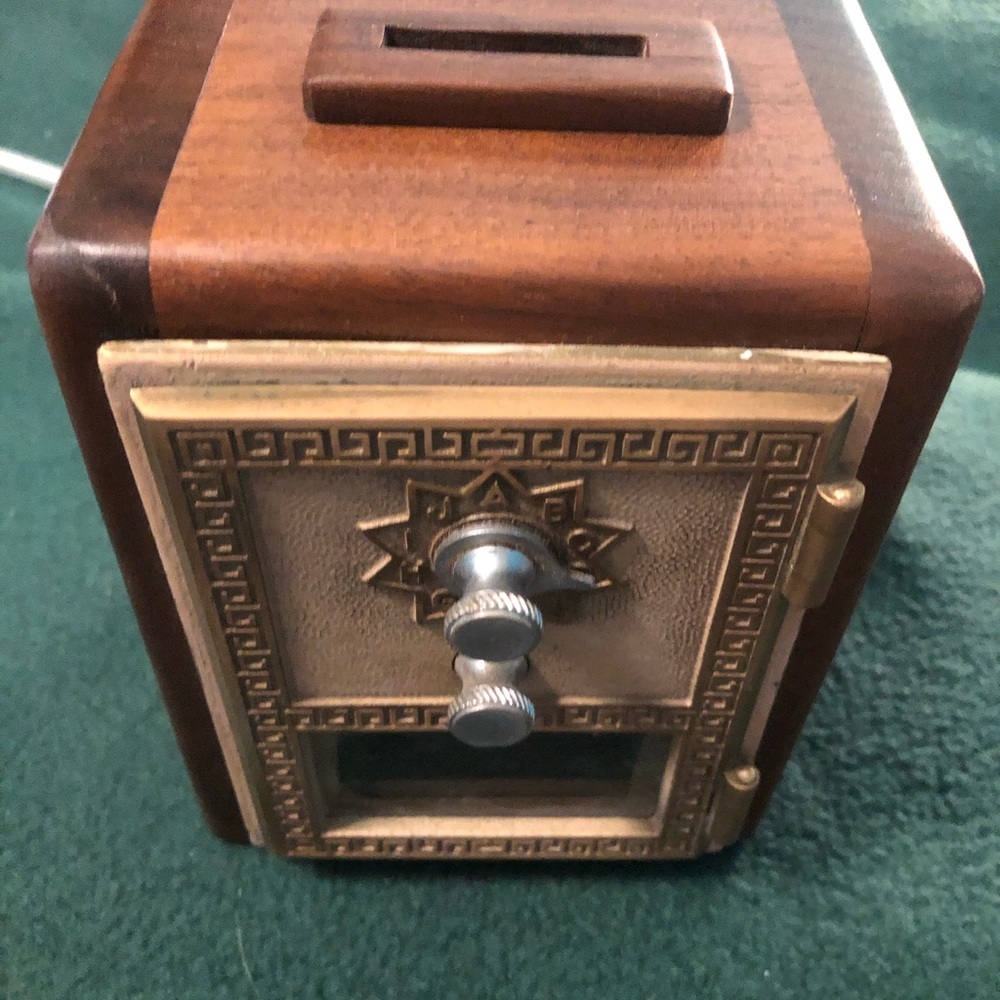 Handcrafted Black Walnut Postal Bank .